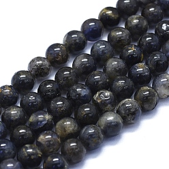 Iolite Natural Iolite Beads Strands, Round, 8mm, Hole: 1mm, about 48~49pcs/Strand, 15.35 inch(39cm)