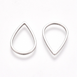 Stainless Steel Color Stainless Steel Linking Rings, for Jewelry Making, Teardrop, Stainless Steel Color, 15x10x0.8mm, Inner Diameter: 13x8mm