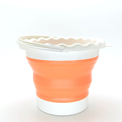 Персиковый Слойка Складные ведра, с ручкой, принадлежности для рисования и рисования, розовые, 20x16.5 см