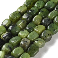 Otro Jade Hebras de cuentas de jade canadiense natural, cuboides, 7.5~11.5x5.5~9x5.5~9 mm, agujero: 1 mm, sobre 41~42 unidades / cadena, 14.96~15.83 pulgada (38~40.2 cm)