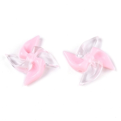 Pink Непрозрачные акриловые бусины, вентилятор, розовые, 29.7x29.5x7.8 мм, отверстие : 2.5 мм, 250 шт / 500 г