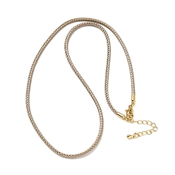 Светло-коричневый 2.5мм нейлоновый плетеный шнур для изготовления ожерелий, с латунными выводами и 304 застежками из лобстера из нержавеющей стали, долговечный, стойки покрытие, золотые, загар, 17.72 дюйм (45 см)