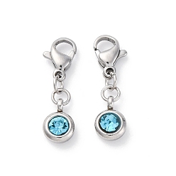 Индиколит 304 из нержавеющей стали горный хрусталь подвески, застежка когтя омара, Indicolite, 23 мм