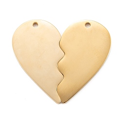 Golden 304 Stainless Steel Split Pendants, Double Heart , Golden, 31.5x33.5x1.4mm, Hole: 1.6mm