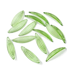 Бледно-Зеленый Прозрачные акриловые подвески, лист, бледно-зеленый, 23x6.5x1 мм, отверстие : 1.2 мм, Около 4166 шт / 500 г