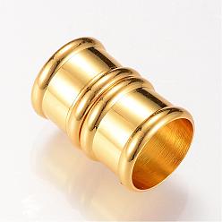 Golden Brass Magnetic Clasps with Glue-in Ends, Column, Golden, 20x14x14mm, Half Hole: 12mm