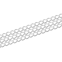Серебро 925 цепочки из стерлингового серебра, пайки, серебряные, 3x2x0.35 мм
