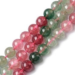 Strawberry Quartz Natural Strawberry Quartz Beads Strands, Round, 8mm, Hole: 0.9mm, about 48~49pcs/strand, 15.28~15.59 inch(38.8~39.6cm)