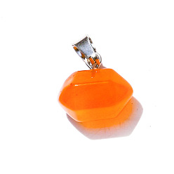 Carnelian Natural Carnelian Double Terminal Pointed Pendants, Faceted Bullet Charms, 10x16mm