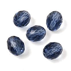 Azul Oscuro K 9 cuentas de vidrio, imitación de vidrio cuentas de cristal austriaco, oval, facetados, azul oscuro, 8x6 mm, agujero: 1.2~1.4 mm
