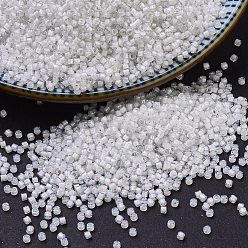 (DB0066) White Lined Crystal AB MIYUKI Delica Beads, Cylinder, Japanese Seed Beads, 11/0, (DB0066) White Lined Crystal AB, 1.3x1.6mm, Hole: 0.8mm, about 10000pcs/bag, 50g/bag