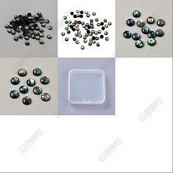 Coloré 40 pièces 4 styles cabochons en nacre d'ormeau/paua naturelle émaillée, demi-tour / dôme, colorées, 6~8x2.5~3.5mm, 10 pcs / style