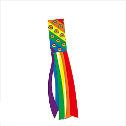 Colorful Polyester Pride Flag/Rainbow Flag, Tassel Flag, for Home Garden Yard Party Decorations, Colorful, 1000x130mm