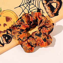 Orange Foncé Élastiques à cheveux en tissu sur le thème d'Halloween, chouchous/élastiques à cheveux chouchous pour filles ou femmes, orange foncé, 120mm