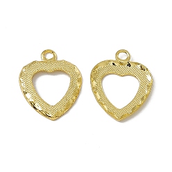 Real 18K Gold Plated Rack Plating Brass Charms, Long-Lasting Plated, Cadmium Free & Nickel Free & Lead Free, Heart Charm, Real 18K Gold Plated, 11.5x9x1mm, Hole: 1.2mm