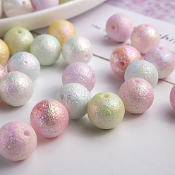 Random Color Opaque Frosted Acrylic Beads, Round, Random Color, 16mm, Hole: 2.2mm