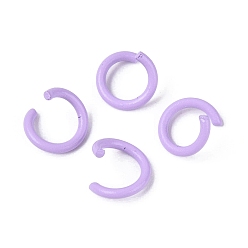 Lilas Anneaux ouverts en fer peint à la bombe, lilas, Jauge 18, 8.5x1mm, diamètre intérieur: 5.5 mm, environ5050 pcs / 1000 g