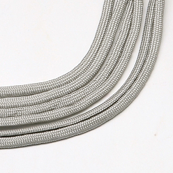 Светло-серый 7 внутренние сердечники веревки из полиэстера и спандекса, ровный цвет, для изготовления веревочных браслетов, светло-серый, 4~5 мм, около 109.36 ярдов (100 м) / пачка, 420~500 г / пачка