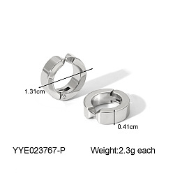 Серебро Клипсы из нержавеющей стали, серебряные, 13.1x4.1 мм