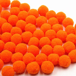 Orange Red DIY Doll Craft Polyester High-elastic Pom Pom Ball, Round, Orange Red, 1.5cm, 100pcs/bag