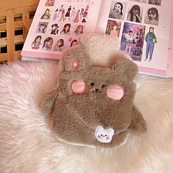 Camel PVC Hot Water Bottle with Soft Fluffy Animal Cover, 400ml Water Bags, for Hand Leg Waist Warm Gift, Camel, 245x235mm, Capacity: 400ml