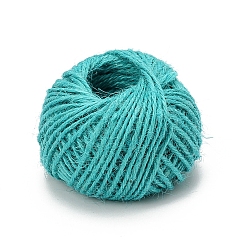 Medium Turquoise 50M Round Jute Cord, for Gift Wrapping, Party Decoration, Medium Turquoise, 2mm, about 54.68 Yards(50m)/Roll