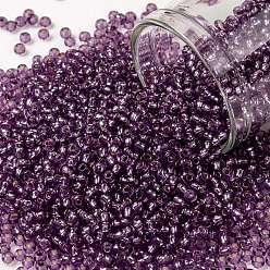 (2219) Silver Lined Light Grape Тохо 8/0 круглые бусины, японский бисер, (2219) светлый виноград с серебряной подкладкой, 3 мм, отверстие : 1 мм, Около 222 шт / 10 г