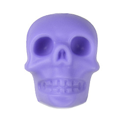 Lilac Halloween Silicone Focal Beads, Skull, Lilac, 21x16x20mm, Hole: 2.5mm