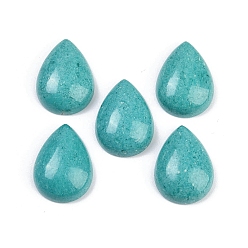 Синтетическая Бирюза Окрашенные синтетические бирюзовые кабошоны, слеза, средне бирюзовый, 20~20.5x15~15.5x6.5~7 мм