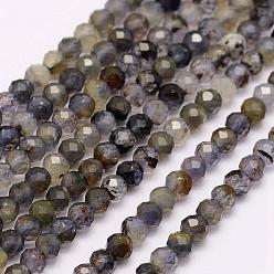 Iolite Natural Cordierite/Iolite/Dichroite Beads Strands, Grade B, Faceted, Round, 2mm, Hole: 0.5mm, about 210~220pcs/strand, 15.7 inch(40cm)