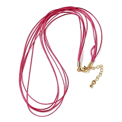 Камелия 1мм вощеный шнур 5-образное ожерелье, с латунными выводами и 304 застежками из лобстера из нержавеющей стали, золотые, камелия, 18.90 дюйм (48 см)