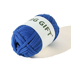 Blue Polyester Cloth Yarn, For Hand Knitting Thick Thread, Crochet Cloth Yarn, Blue, 5mm, about 32.81 Yards(30m)/Skein