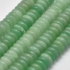 Green Aventurine Natural Green Aventurine Heishi Beads Strands, Disc/Flat Round, 6x2mm, Hole: 1mm, about 155pcs/strand, 14.96 inch