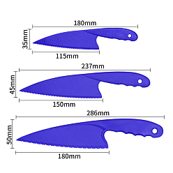Розовато-лиловый Пластиковый нож для торта, с термопластичной резиной, кухонный инструмент для выпечки, розовато-лиловый, 180~286x35~50 мм, 3 шт / комплект