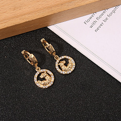 Zircon-studded leopard Vintage Cross Diamond Earrings for Men and Women - Fashionable Retro Ear Jewelry
