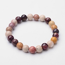 Mookaite Natural Mookaite Beaded Stretch Bracelets, 52mm