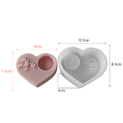 Heart Candle DIY Food Grade Silicone Mold, for Candle Making, Heart, 8.5x10.1x4cm