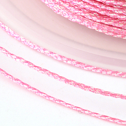 Ярко-Розовый Круглая металлическая нить, 12 -ply, ярко-розовый, 1 мм, около 54.68 ярдов (50 м) / рулон