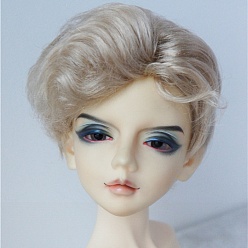 Linen Imitated Mohair Slicked Back Hairstyle Wig Hair, for 1/3 DIY Boy BJD Makings Accessories, Linen, fit for 8~9 inch(20.32~22.86cm) head circumference
