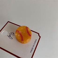 Baseball Заколки для волос в виде бейсбольных ацетатных когтей, для девочек детей, бейсбол, 35x23 мм