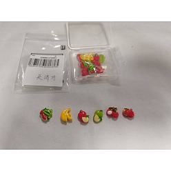 Mixed Shapes 18шт 6 стили подвески из цинкового сплава, выпечка окрашены, фрукты, разнообразные, 12~14.5x12~15.5x5 мм, отверстие : 1.2 мм, 3 шт / стиль