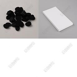 Noir 300 pièces de cabochons en feutre, ovale, noir, 18x13x0.9mm