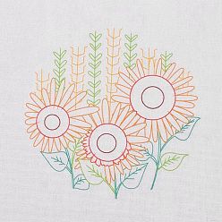 Цветок Ткань для вышивки своими руками с убираемым рисунком, ткань для вышивки, квадратный, цветочным узором, 28x27.6x0.05 см