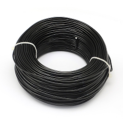 Black Round Aluminum Wire, Flexible Craft Wire, for Beading Jewelry Doll Craft Making, Black, 15 Gauge, 1.5mm, 100m/500g(328 Feet/500g)