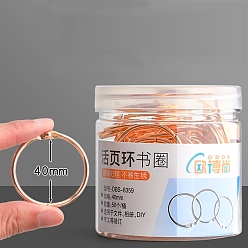 Light Gold Накидные кольца из скоросшивателя из нержавеющей стали, круглые кольца, золотой свет, 40 мм, Около 50 шт / коробка