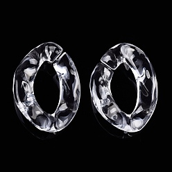 Clear Transparent Acrylic Linking Rings, Quick Link Connectors, for Curb Chains Making, Twist, Clear, 23x17x4mm, Inner Diameter: 6.5x8.5mm