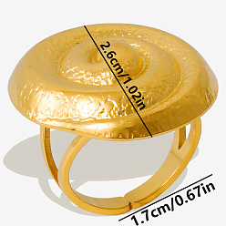 Настоящее золото 18K 304 открытые кольца-манжеты из нержавеющей стали в форме завитка для женщин, реальный 18 k позолоченный, 26 мм, внутренний диаметр: 17 мм