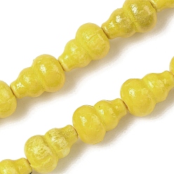 Jaune Perles de porcelaine vintage faites à la main, fantaisie porcelaine émaillée antique, gourde, jaune, 12.5x9mm, Trou: 1.6mm