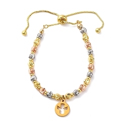 Angel & Fairy Браслеты из латуни, с 304 подвесками из нержавеющей стали, ангел и фея, 10-5/8 дюйм (27 см), Кулон : 13x11x1.5 мм