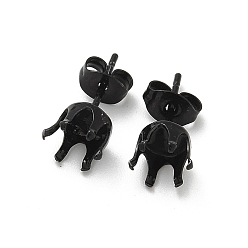 Черный 316 серьги-гвоздики из хирургической нержавеющей стали, чёрные, 6x16.5 мм